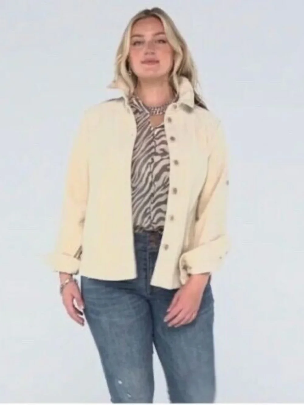 Cabi New Scout Jacket #4493 Ivory corduroy M Was $149